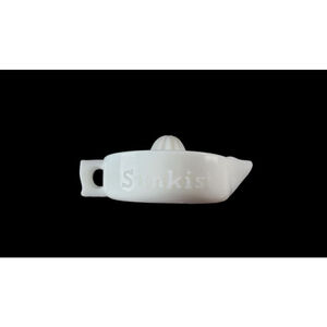 Sunkist Large Milk Glass Hand Juicer Made In USA Pat. No. 68764